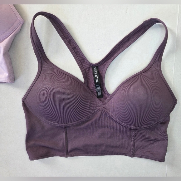 Lot Of 2 Victorias Secret Pink Ultimate Push Up Sports Bra Lavender/Plum Size L - Picture 3 of 14